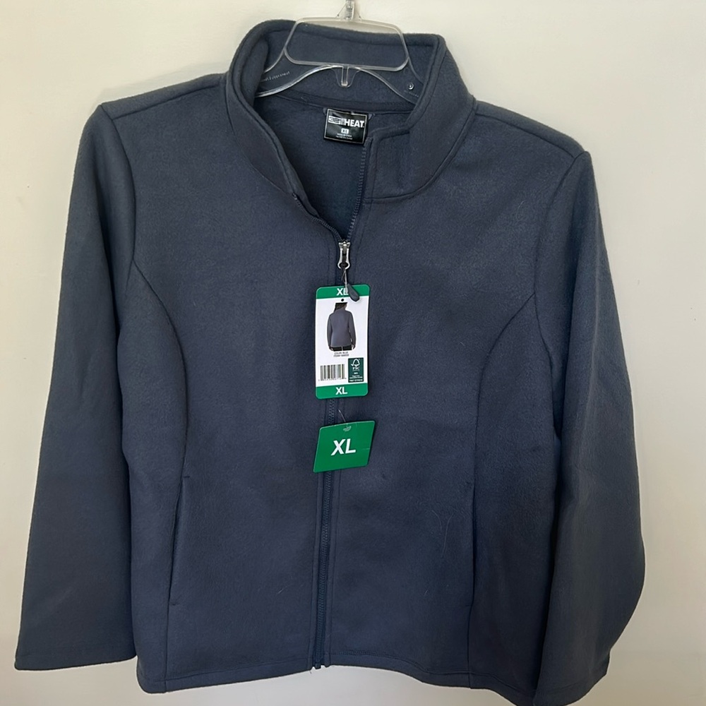 32 Degrees Heat Women Brushed Faux-Wool Full Zip Jacket,Blue
